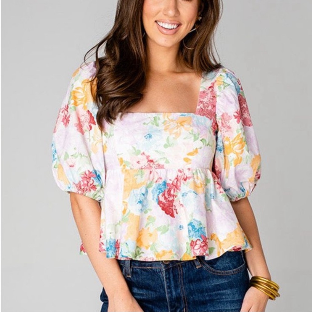 Buddy Love Floral Puff Sleeve Top